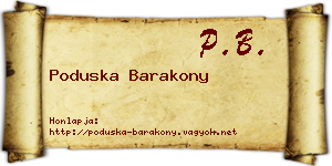 Poduska Barakony névjegykártya